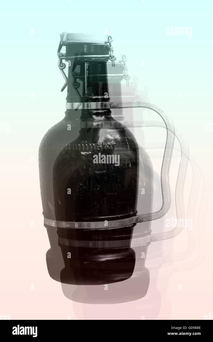 Old beer bottle abstract Stock Photo
