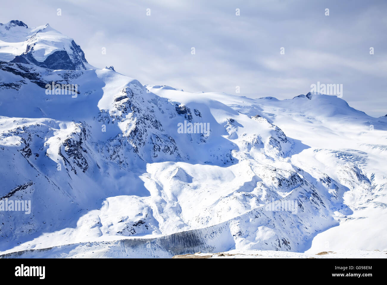 Beautiful winter snow landscape in Switzerland Stock Photo