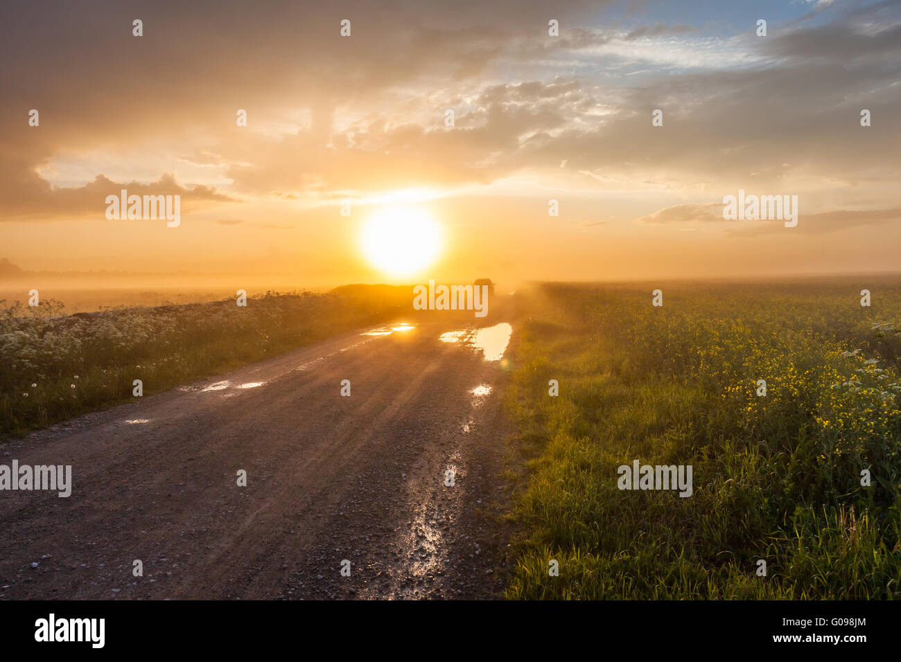 Car rain dark sky road hi-res stock photography and images - Alamy