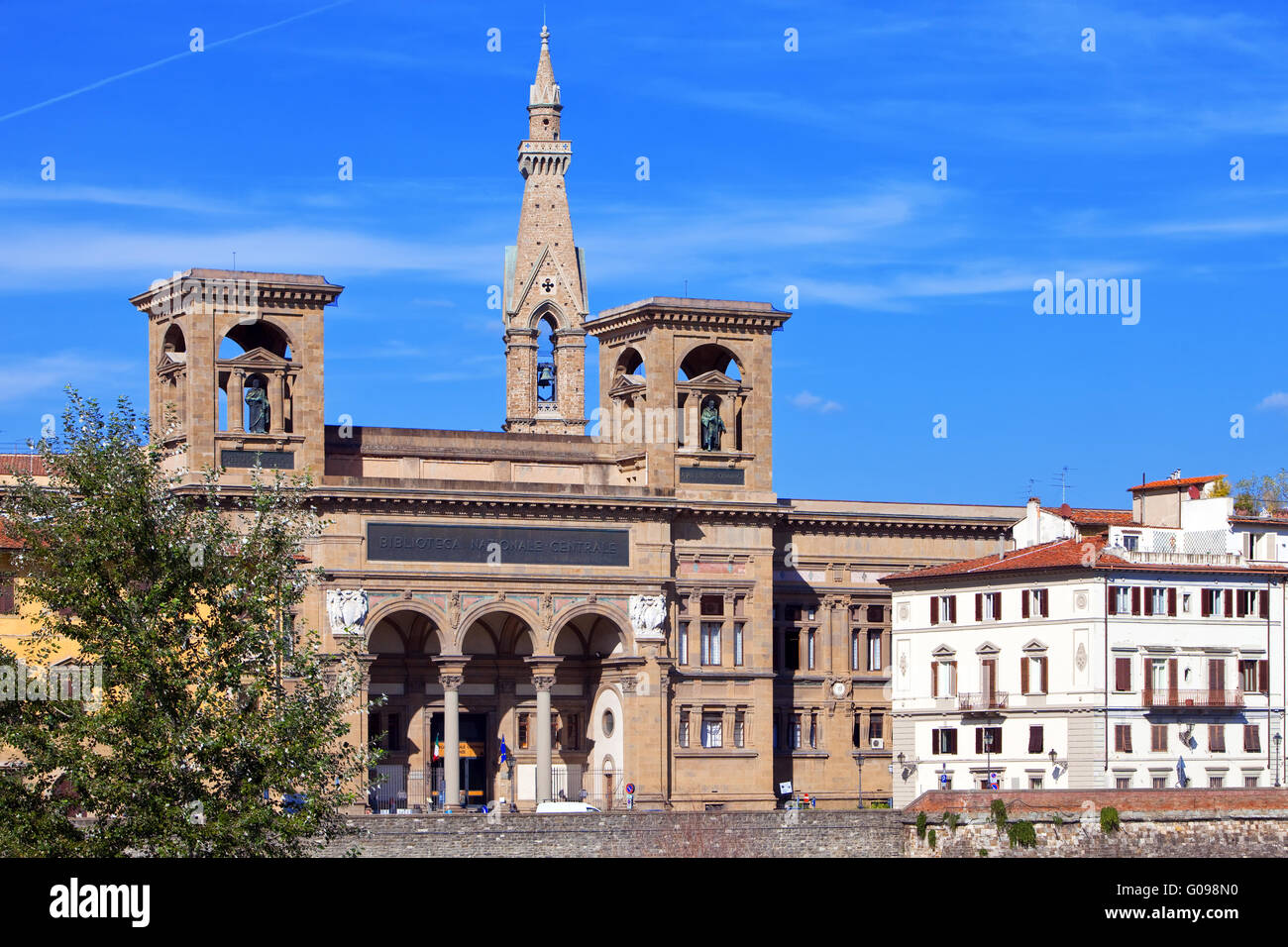 Florence. The ancient building of national library Stock Photo