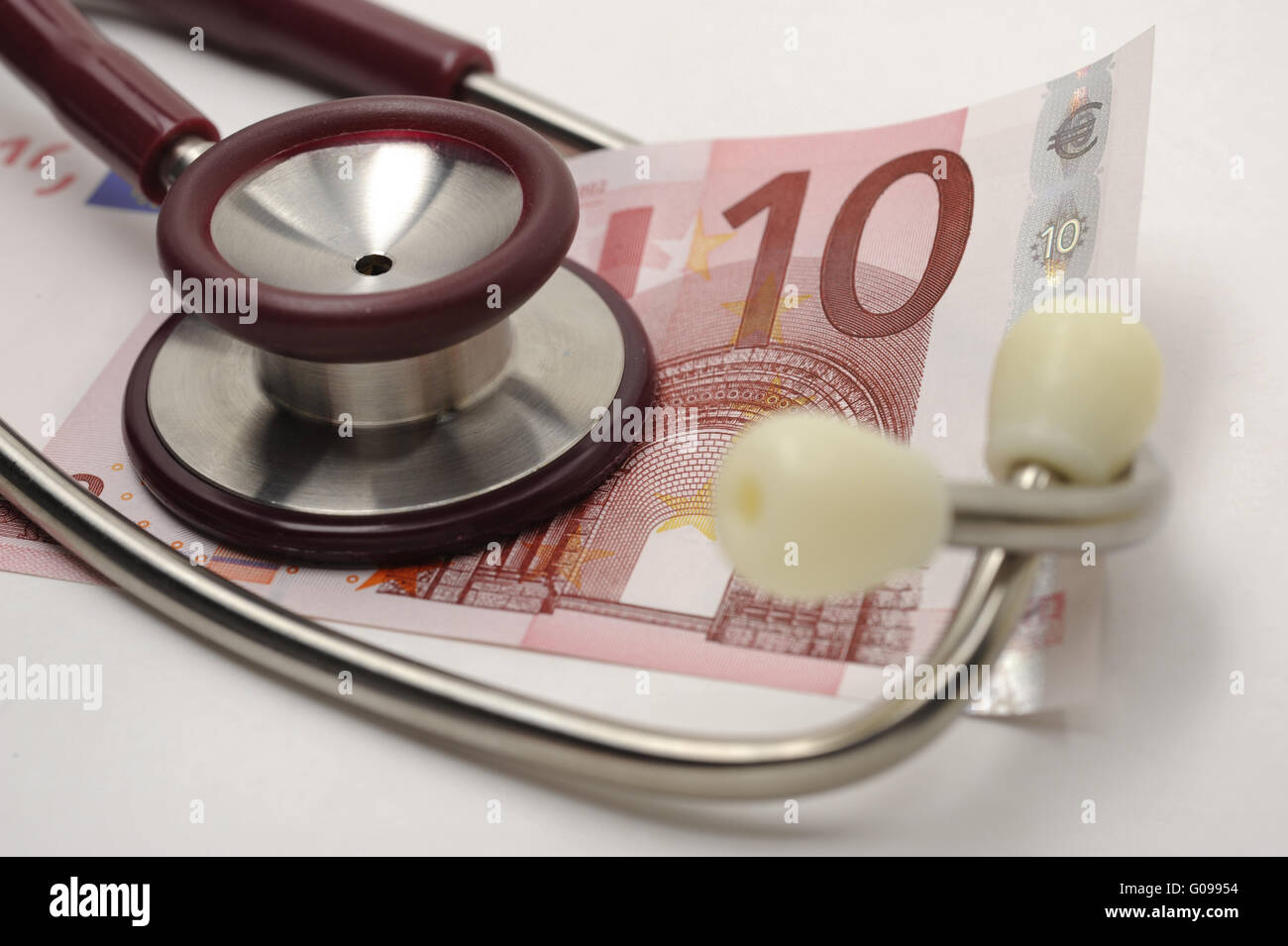 costs of health care with stethoscope and euro Stock Photo Alamy