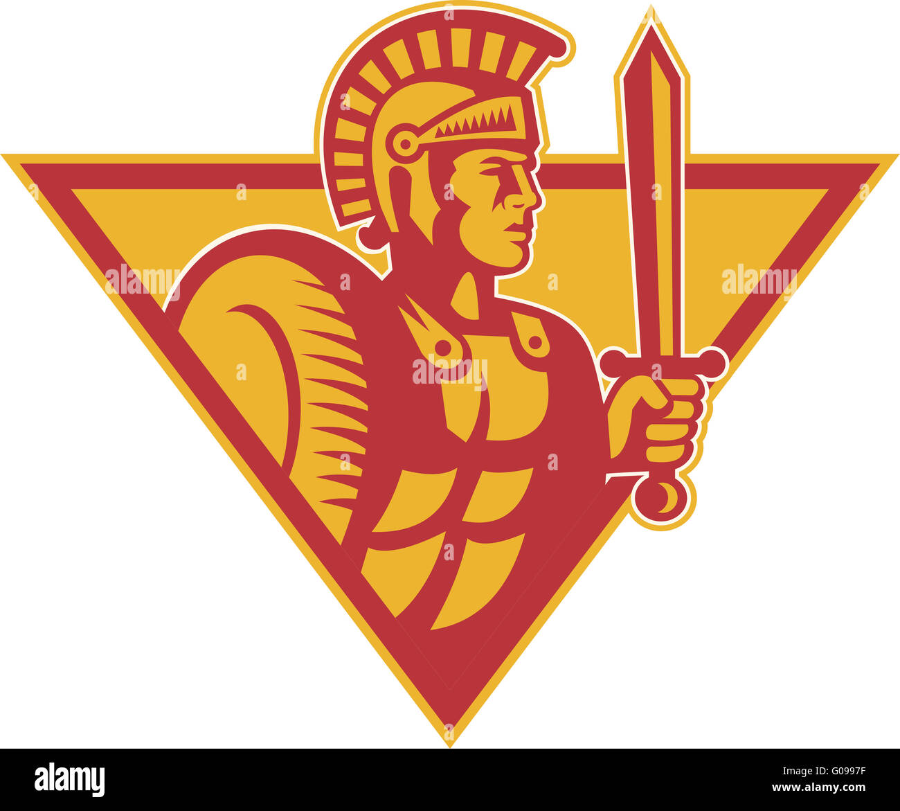 Roman Centurion Soldier With Sword And Shield Stock Photo