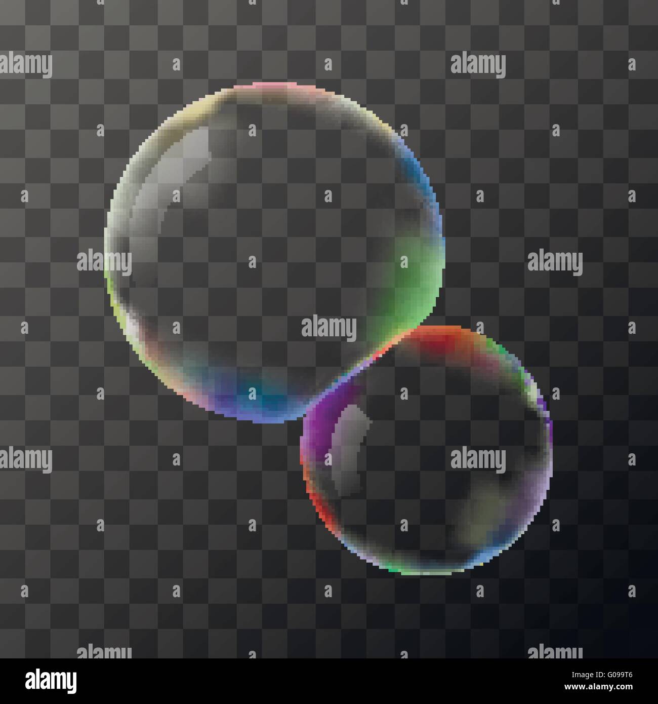 Transparent vector soap bubbles Stock Vector