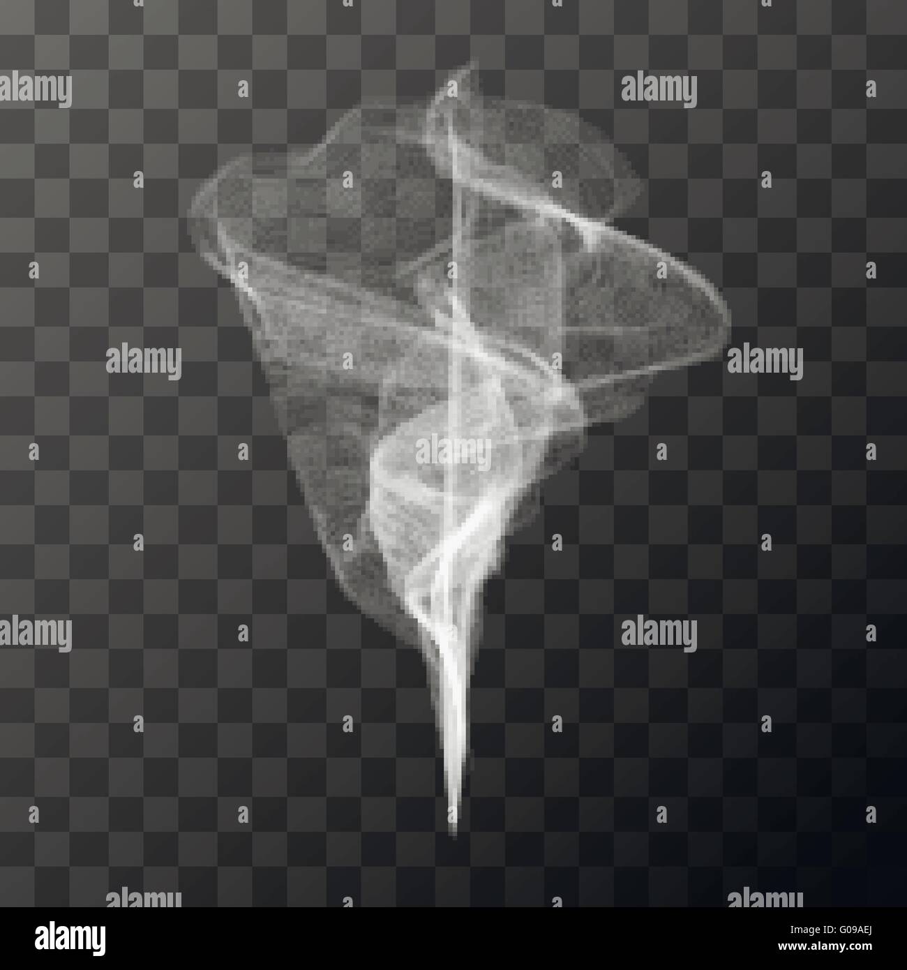 Transparent white smoke, vector object Stock Vector