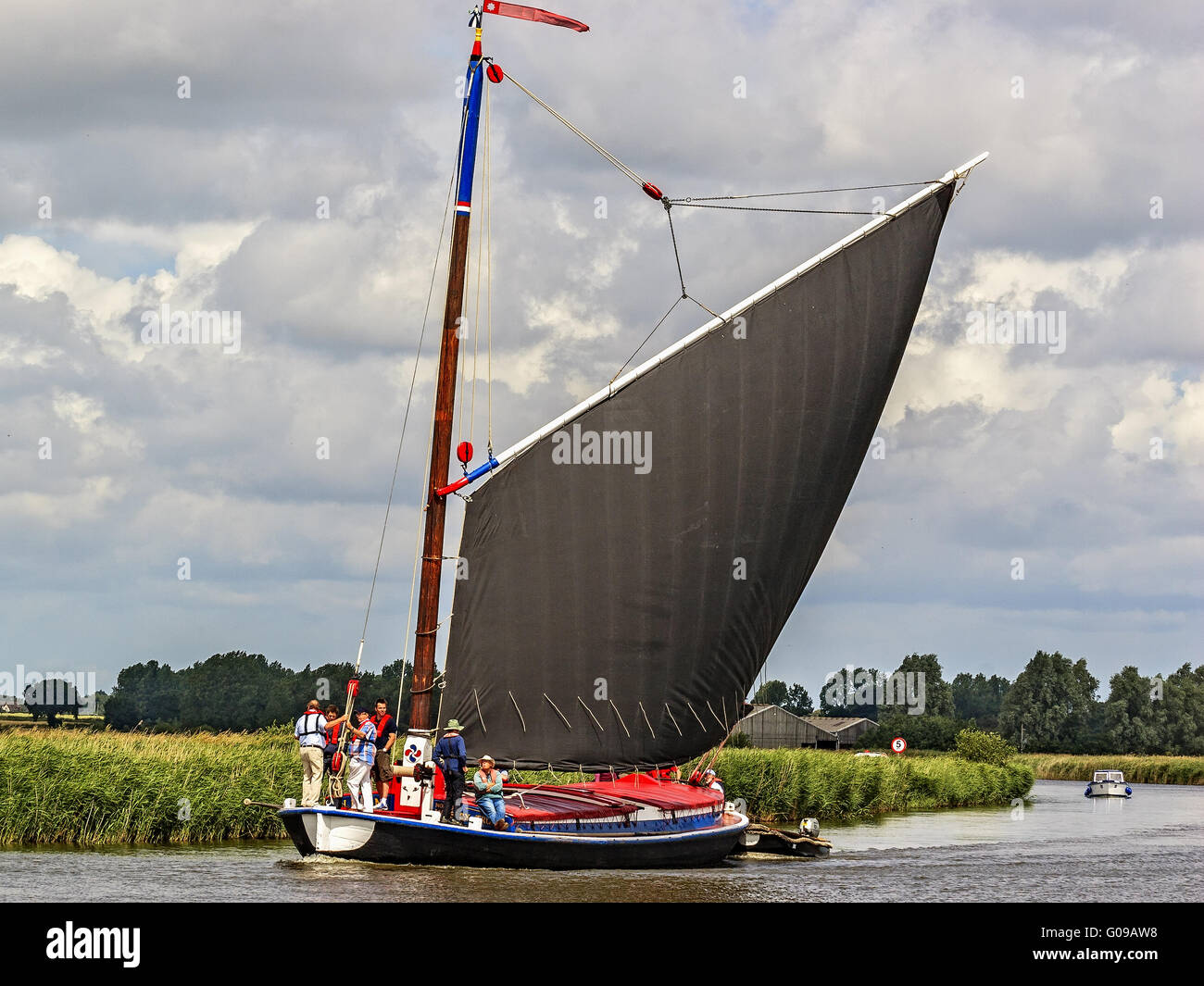 Norfolk wherry Sailing On The broads Norfolk UK Stock Photo Alamy