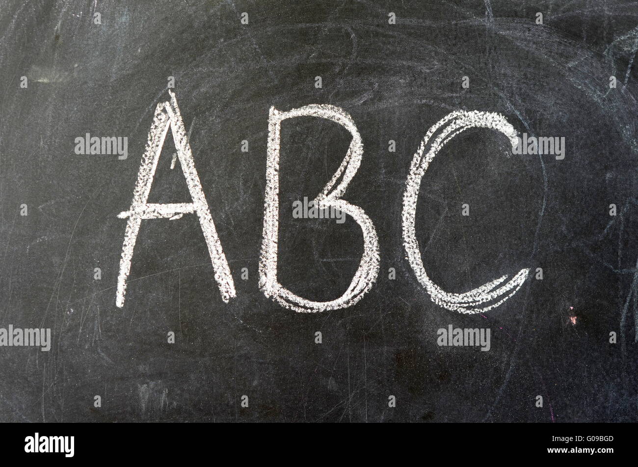 Education Image Of ABC On A School Blackboard Stock Photo