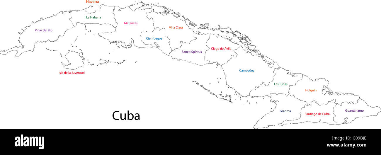 Outline Cuba map Stock Photo Alamy