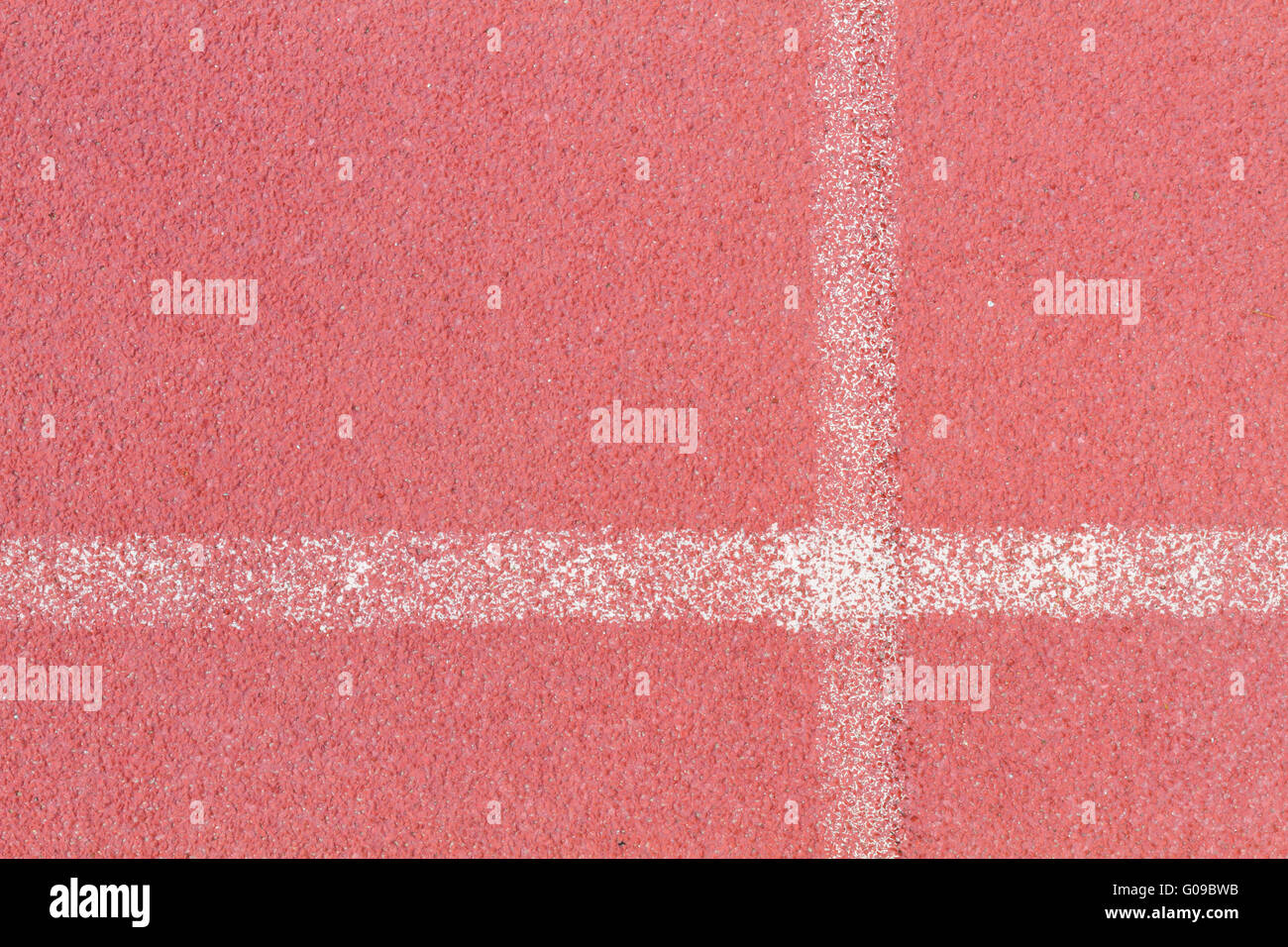 Tartan floor on track and field area white line Stock Photo Alamy