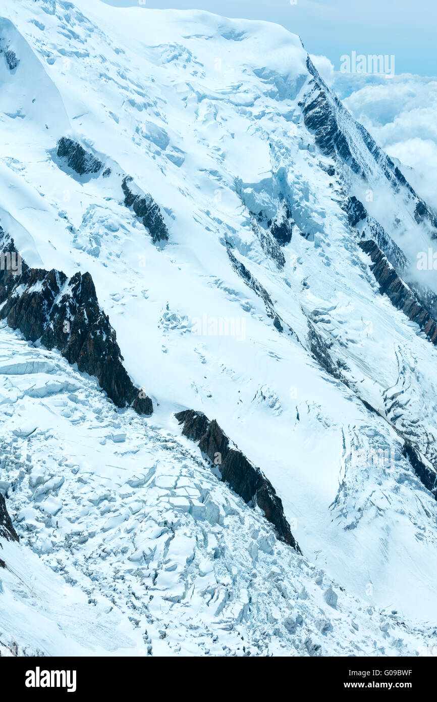 Mont Blanc mountain massif (view from Aiguille du Midi Mount, France ...