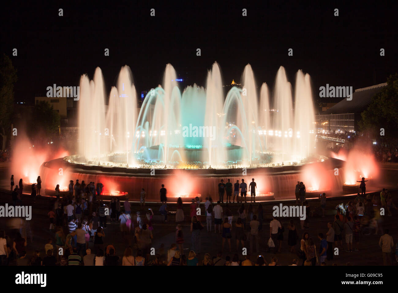 Magic Fountain Montjuic Stock Photo Alamy