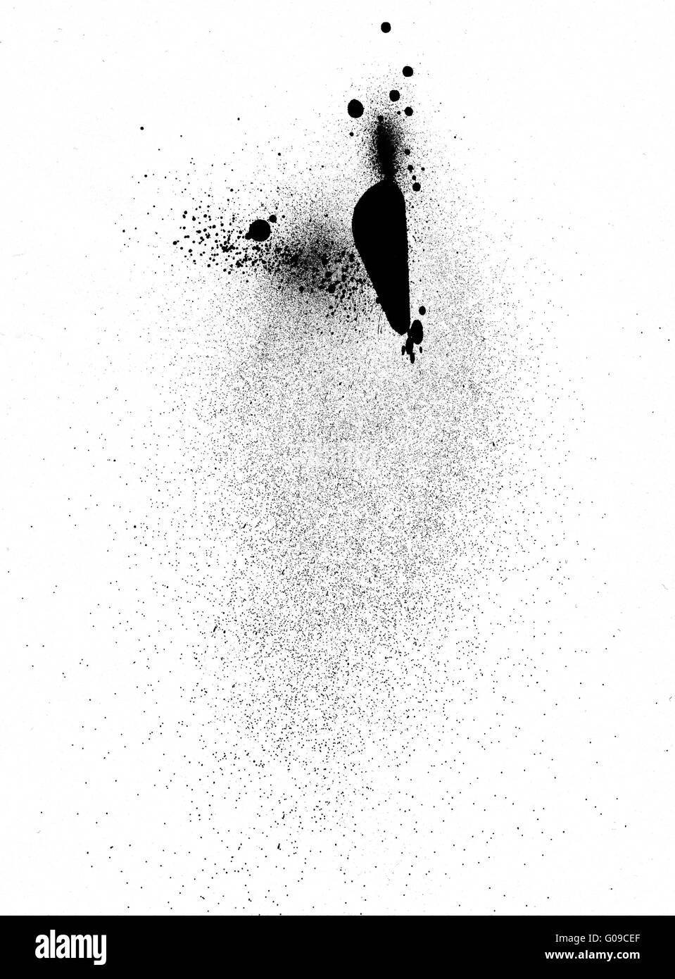 An abstract paint splatter frame in black and white Stock Photo