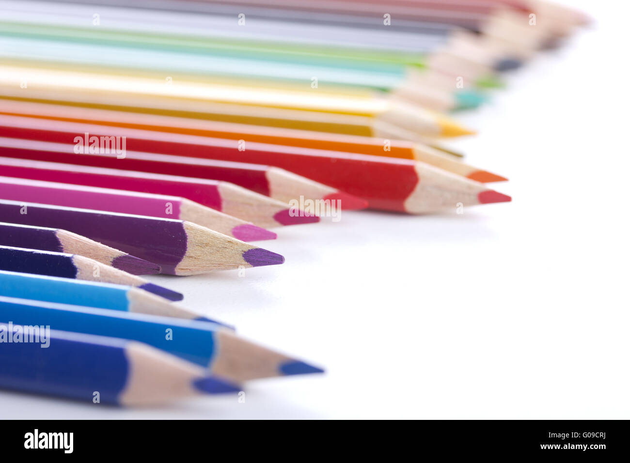 colored pencils, isolated on a white background Stock Photo