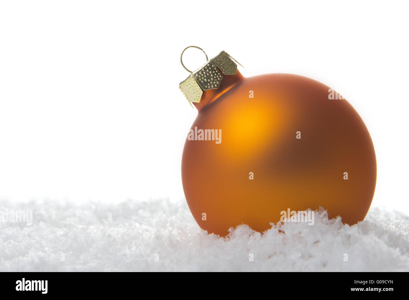 orange christmas bauble isolated with white backgr Stock Photo