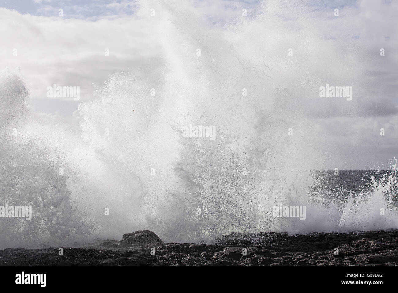 Surf of the North Atlantic Ocean on the coast of I Stock Photo