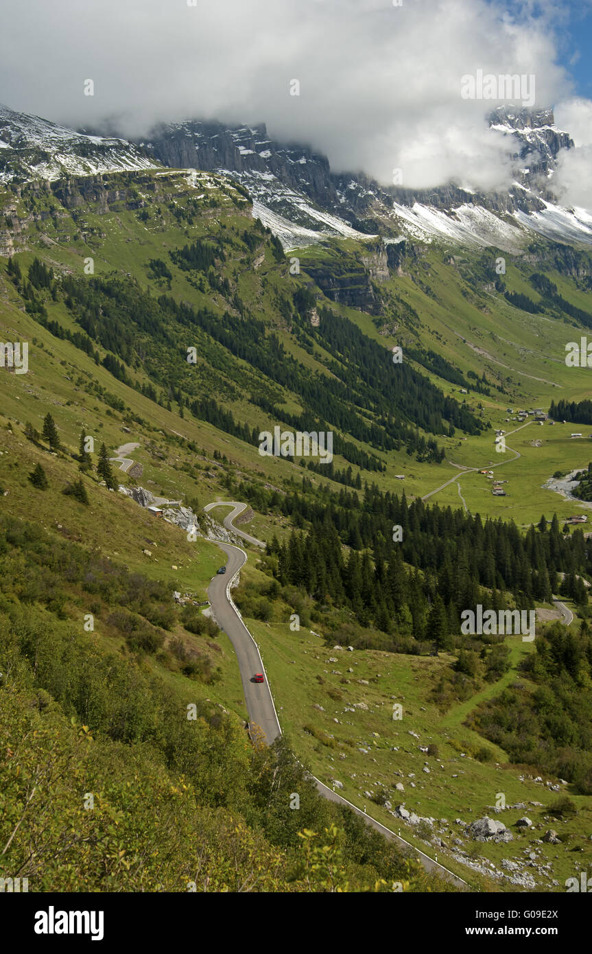 alpine valley Urnerboden, Switzerland Stock Photo