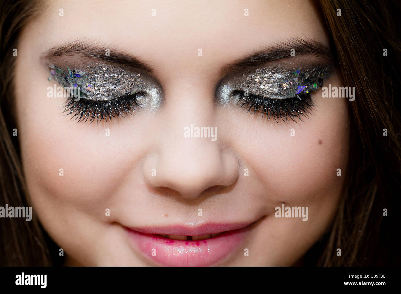 Piercing Closeup View Of Brown American Eagle Eye Stock Photo