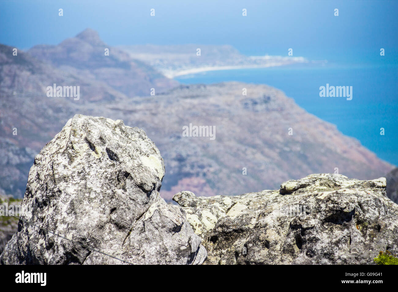 Table mountain, 7 new world wonders inside of Cape Town city Stock Photo