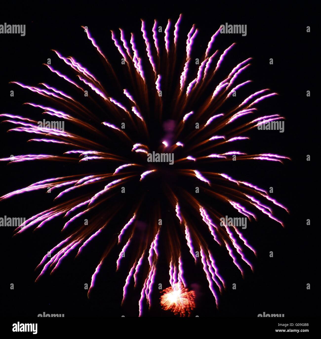 Fire works, fire in the sky Stock Photo