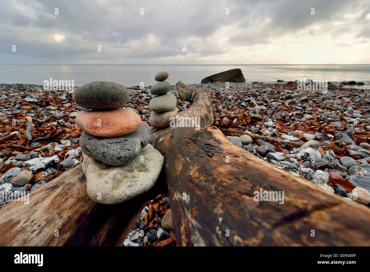 stone on the beach Stock Photo