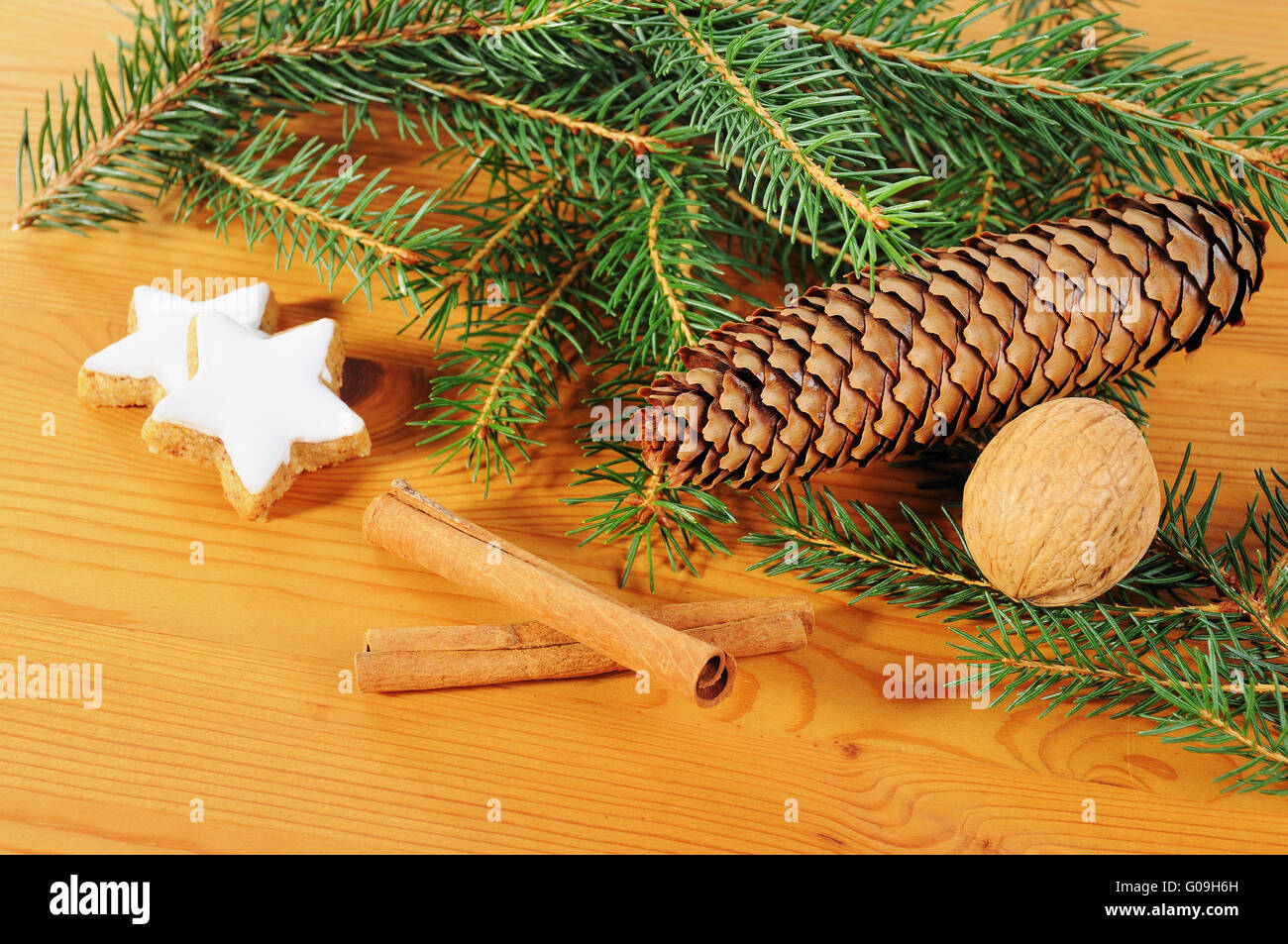 advent season decoration with fir tree branch Stock Photo Alamy