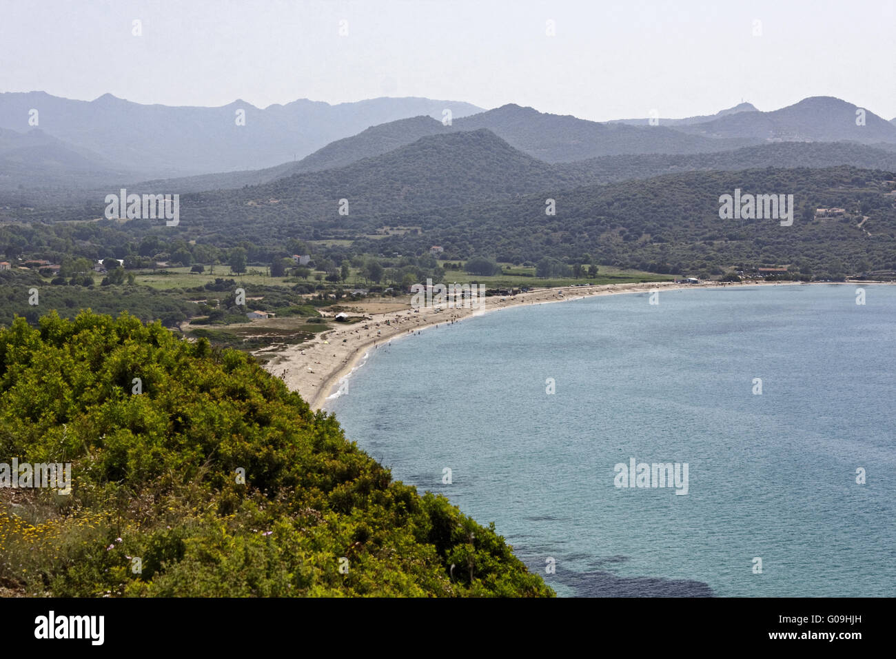 Coastal landscape near Ile Rousse, Corsica, France Stock Photo