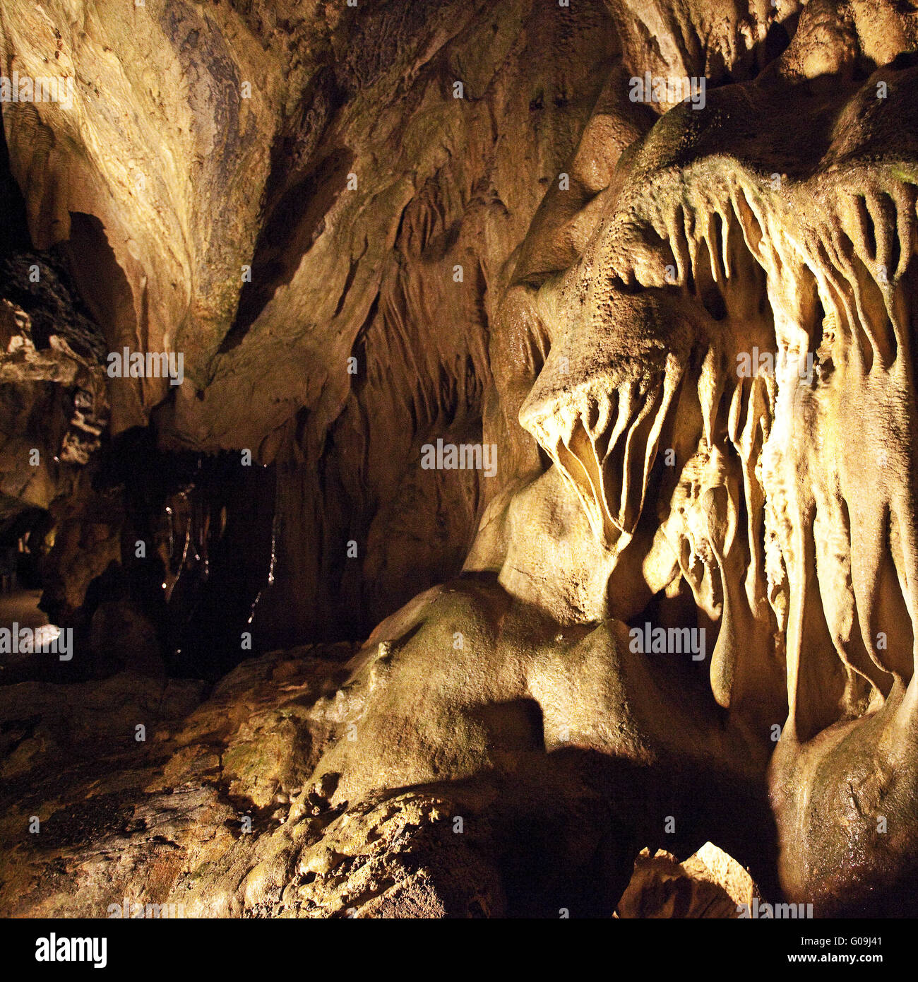 Interior view of the Bilsteinhöhle in Warstein. Stock Photo