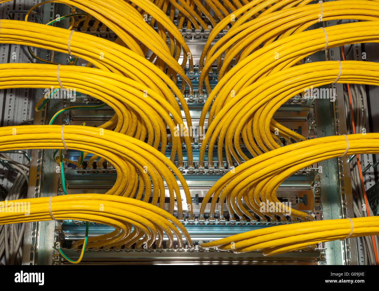 IT Datacenter Internet shared Cloud patch field Stock Photo