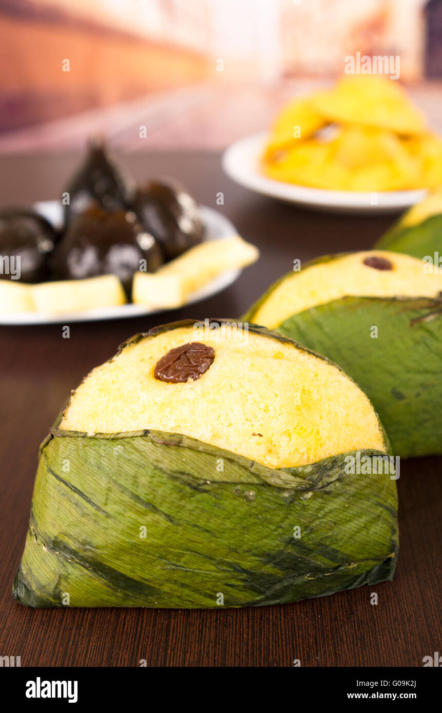 Perfect circle dessert, quimbolito, traditional of Ecuador Stock Photo