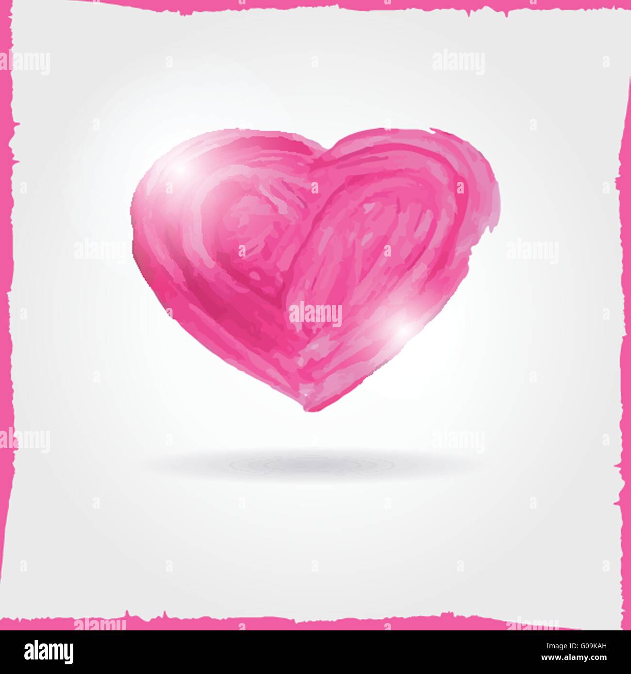 Beautiful greeting vintage Valentine`s card with pink heart Stock Photo ...