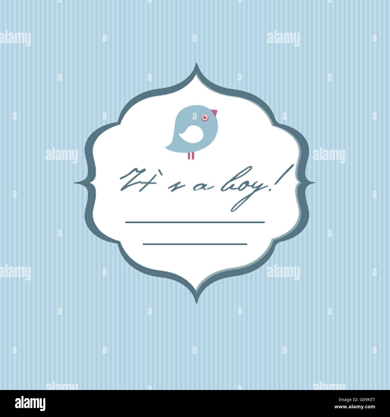 Baby boy arrival announcement card Stock Photo Alamy