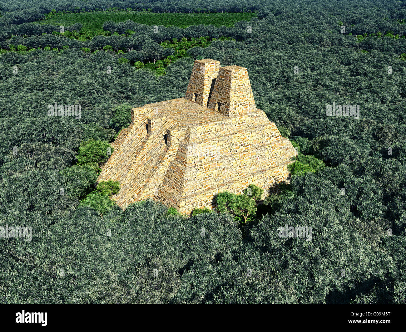 Temple of the Aztecs Stock Photo