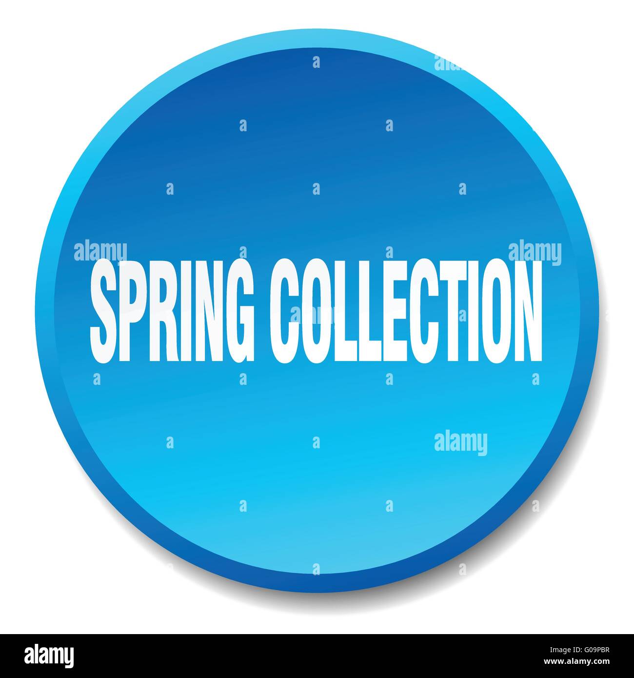 spring collection blue round flat isolated push button Stock Vector ...