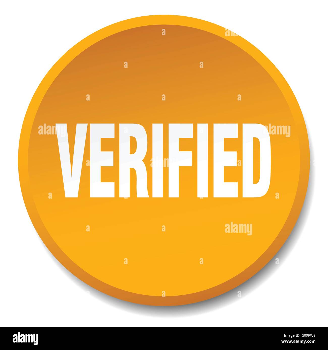 verified orange round flat isolated push button Stock Vector Image ...