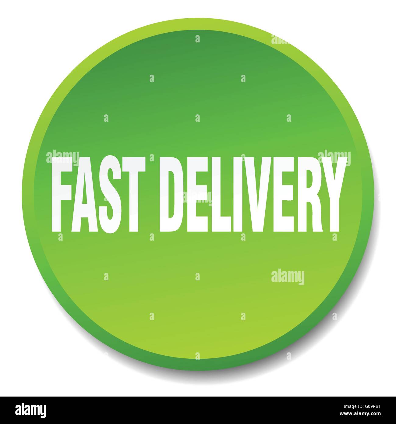 fast delivery green round flat isolated push button Stock Vector Image ...