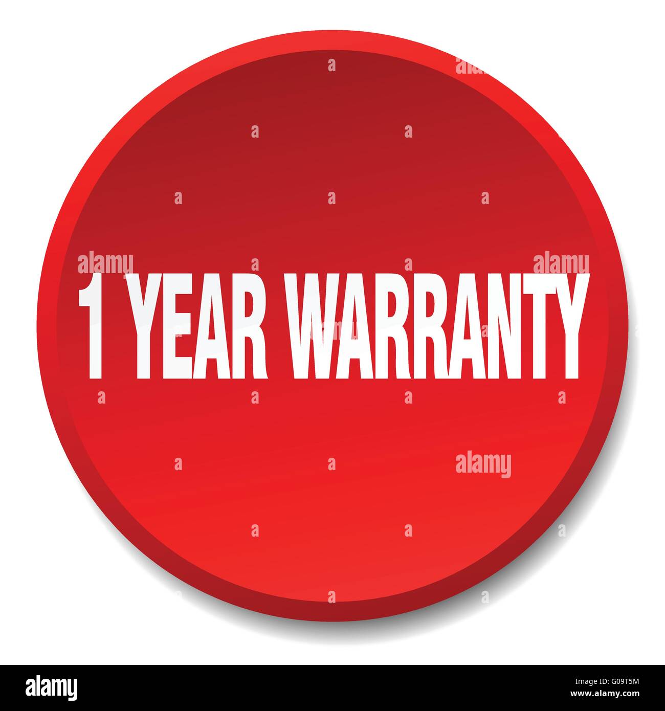 1 year warranty red round flat isolated push button Stock Vector Image ...