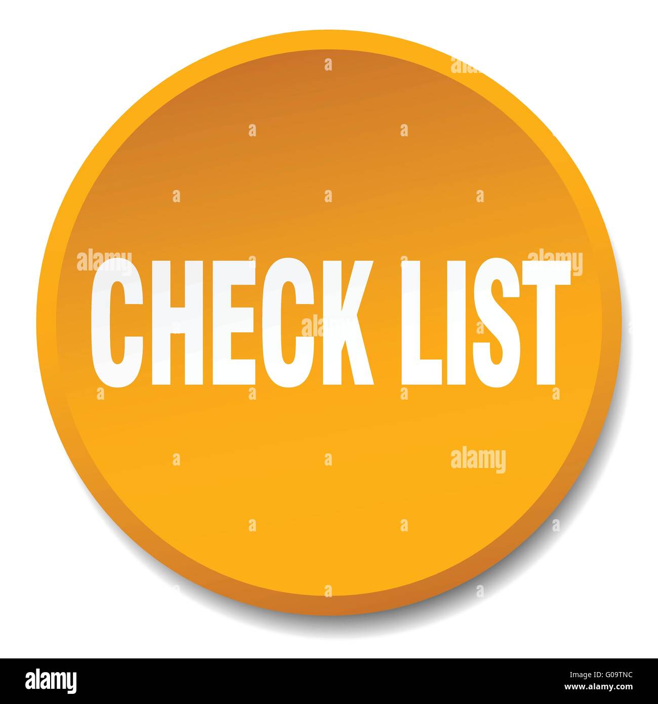 check list orange round flat isolated push button Stock Vector Image ...