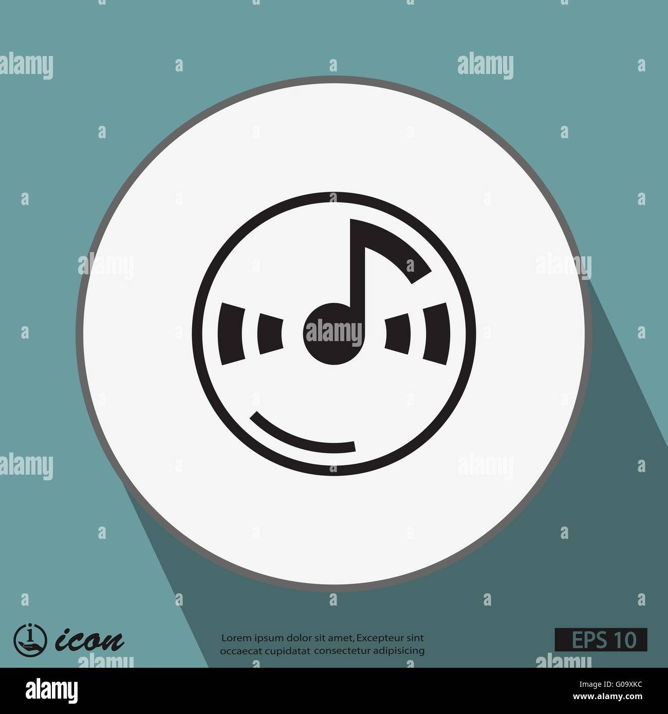 music note on cd icon Stock Vector Image & Art - Alamy