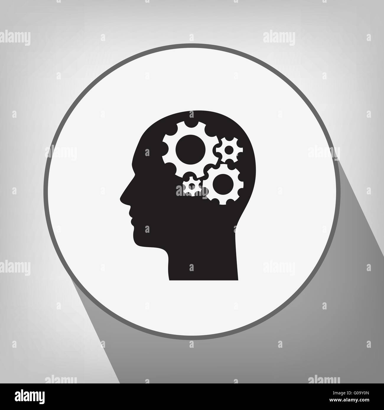 gear in head icon Stock Vector Image & Art - Alamy