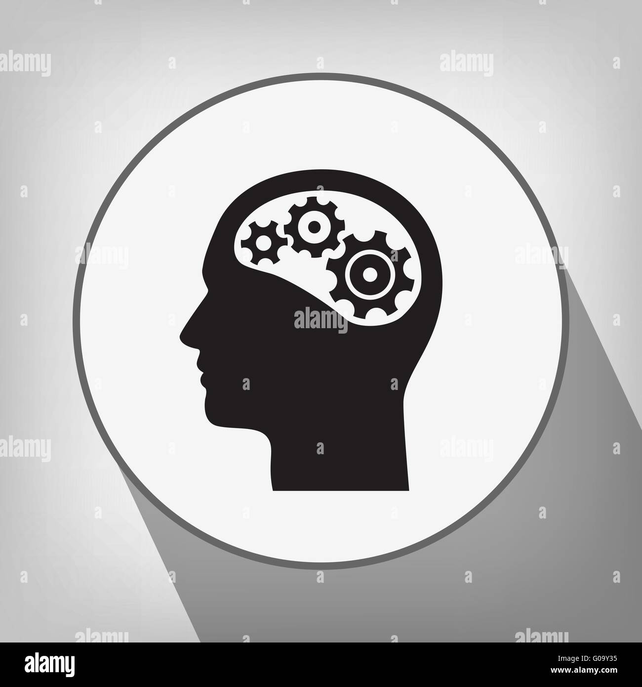 gear in head icon Stock Vector Image & Art - Alamy