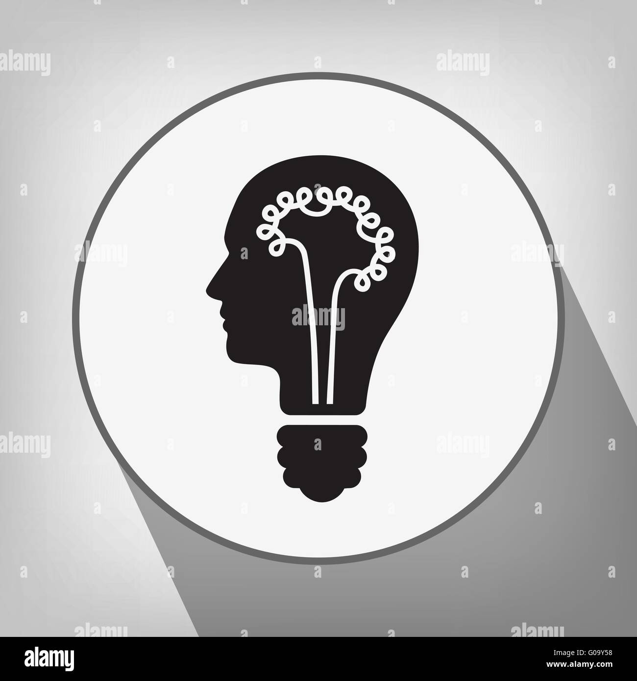 bulb AND head icon Stock Vector Image & Art Alamy