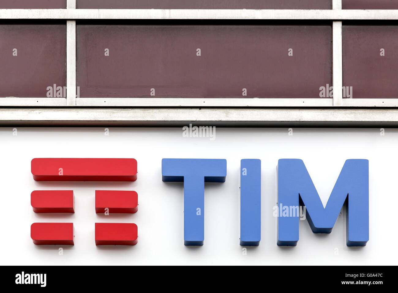 TIM logo on a wall Stock Photo
