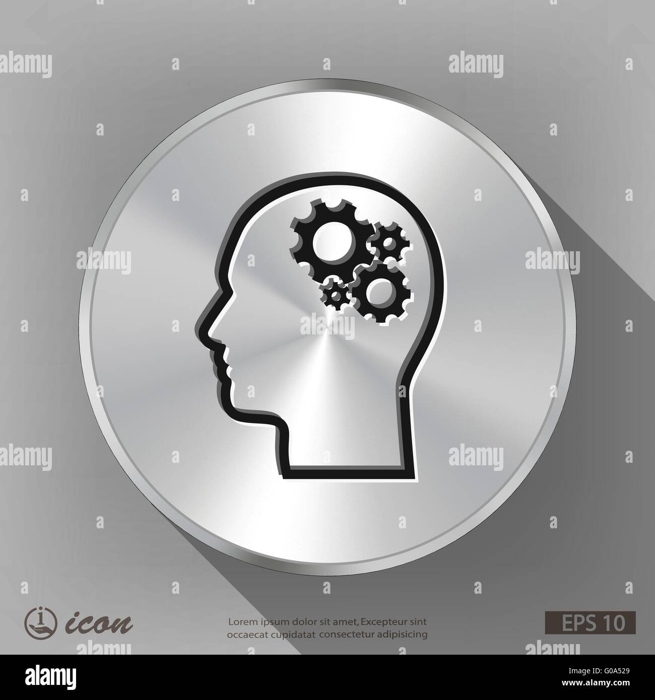 gear in head icon Stock Vector Image & Art - Alamy