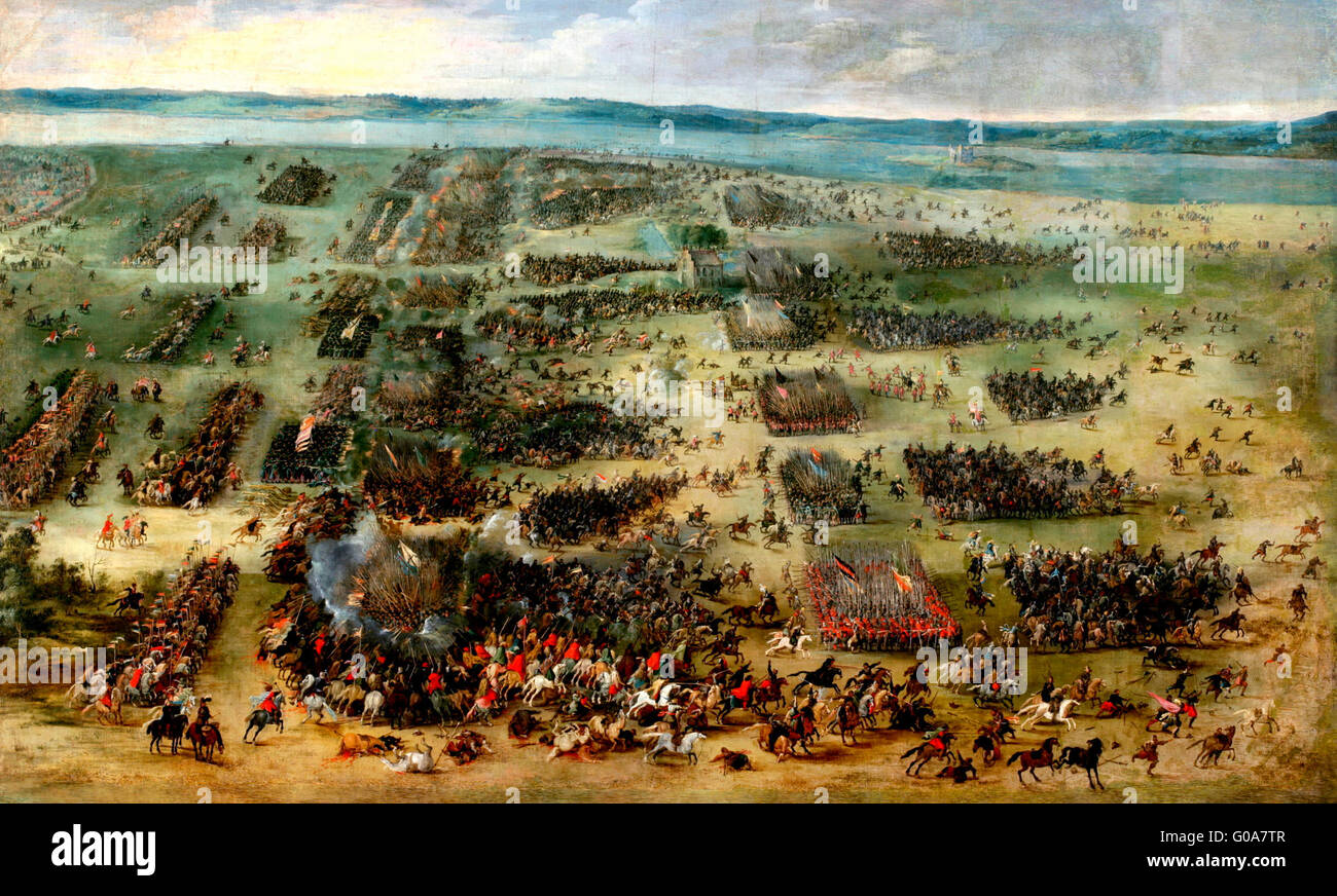 Battle of Kircholm, 1605. The Battle of Kircholm was one of the major battles in the Polish–Swedish War. The battle was decided in 20 minutes by the devastating charge of Polish–Lithuanian cavalry, the Winged Hussars. Stock Photo