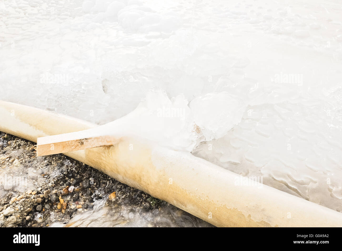 Ice formation in consequence of a leak in water ho Stock Photo - Alamy