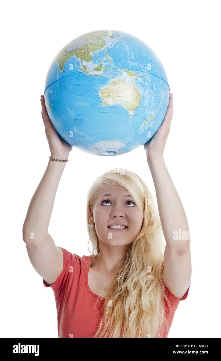 Woman globe make up hi-res stock photography and images - Alamy