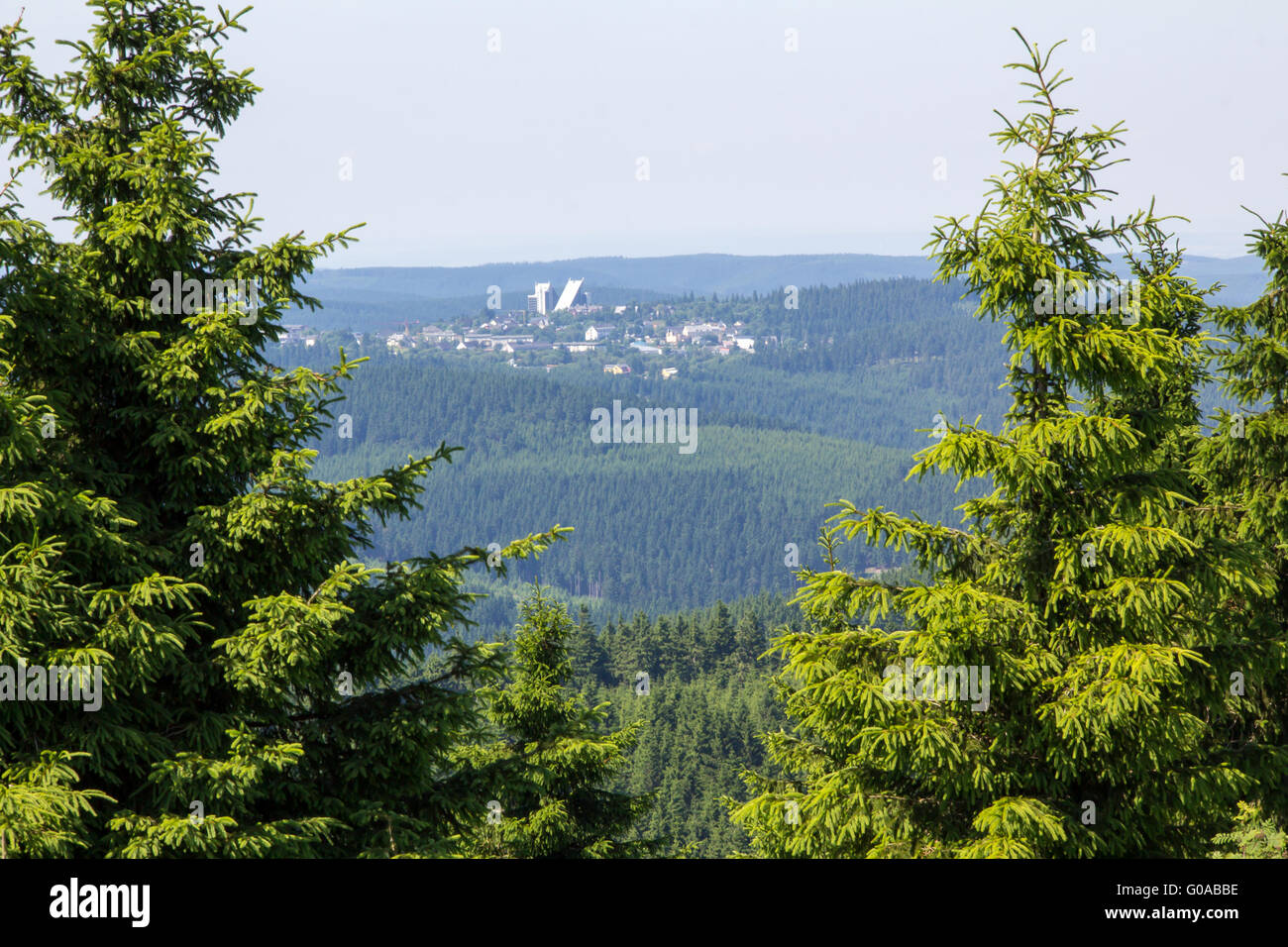 View from the snow head on Oberhof 2 Stock Photo