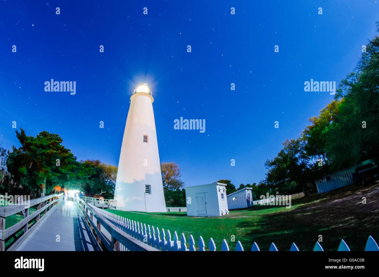 The Ocracoke Lighthouse on Ocracoke Island on the North Carolina coast