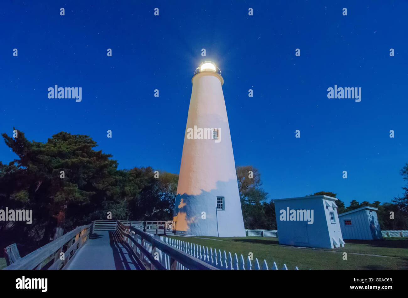 The Ocracoke Lighthouse on Ocracoke Island on the North Carolina coast
