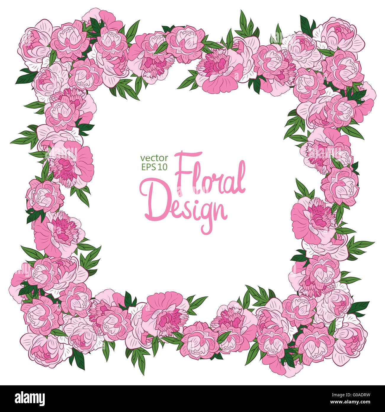 Vector frame with peonies Stock Vector Image & Art - Alamy