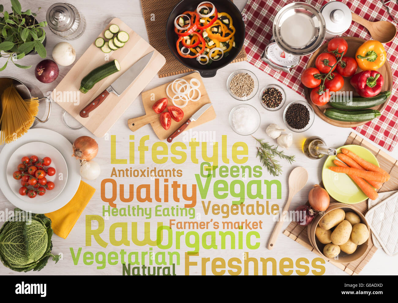 Antioxidant Balance Chopping board Colorful Concept Concepts and ideas Cooking Delicious Diet Dieting Eating food Food preparati Stock Photo